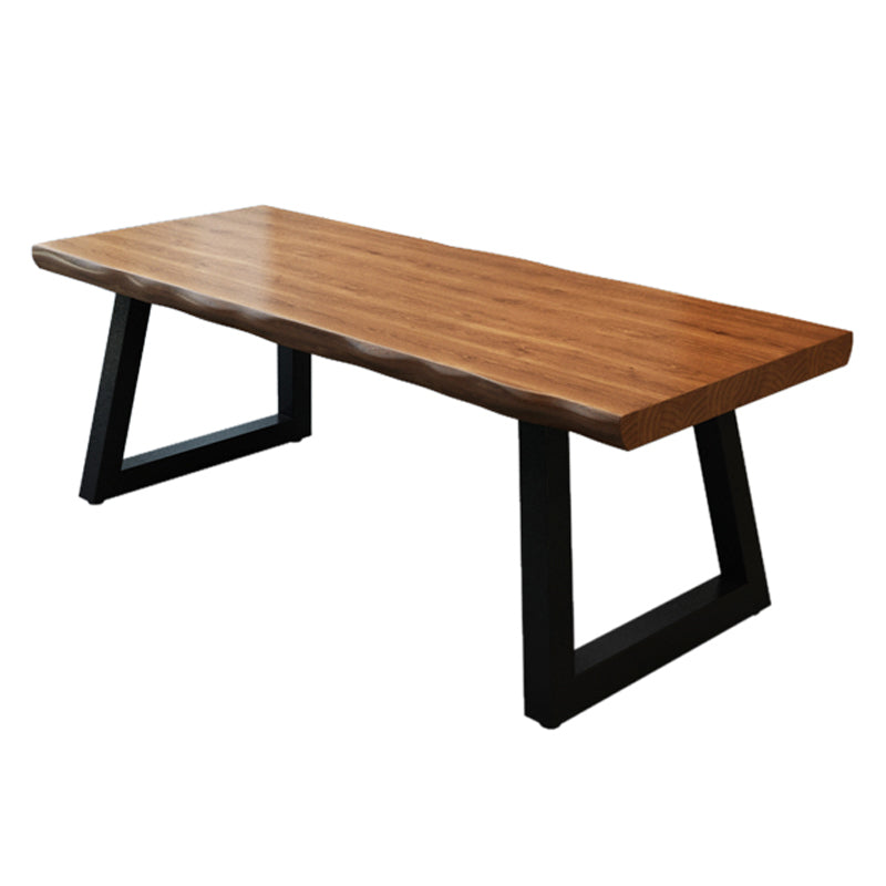 Solid Wood Writing Desk Brown Modern Style Meeting Office Desk 59.1"L x 27.6"W x 29.5"H Clearhalo 'furn' 'furn_office_desk' 'Furniture' 'Office Desks' 'Office Furniture' 'office_desk' 5608421