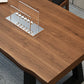 Solid Wood Writing Desk Brown Modern Style Meeting Office Desk Clearhalo 'furn' 'furn_office_desk' 'Furniture' 'Office Desks' 'Office Furniture' 'office_desk' 5608422