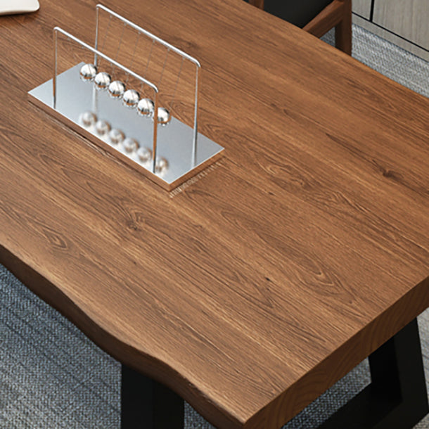 Solid Wood Writing Desk Brown Modern Style Meeting Office Desk Clearhalo 'furn' 'furn_office_desk' 'Furniture' 'Office Desks' 'Office Furniture' 'office_desk' 5608422