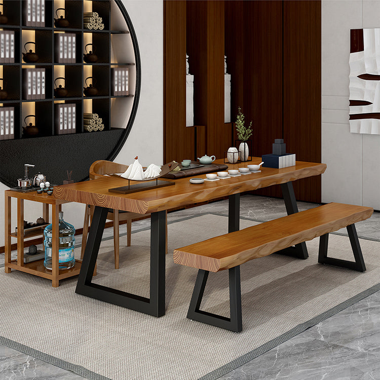 Solid Wood Writing Desk Brown Modern Style Meeting Office Desk Clearhalo 'furn' 'furn_office_desk' 'Furniture' 'Office Desks' 'Office Furniture' 'office_desk' 5608430