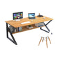 Rectangular Manufactured Wood Writing Desk Contemporary Trestle Base Desk with Shelf Clearhalo 'furn' 'furn_office_desk' 'Furniture' 'Office Desks' 'Office Furniture' 'office_desk' 5608444