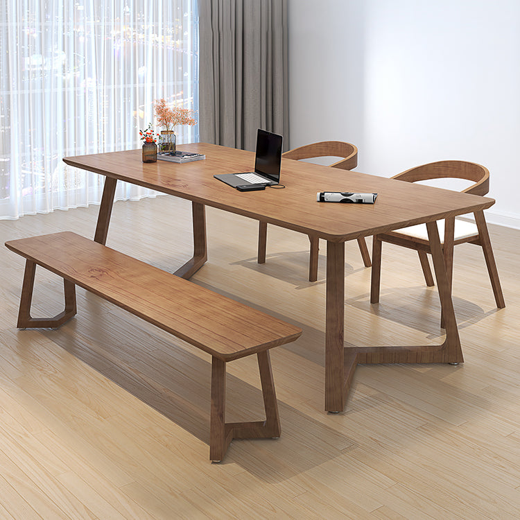 Modern Style Home Office Desk Rectangle Brown Solid Wood Writing Desk Clearhalo 'furn' 'furn_office_desk' 'Furniture' 'Office Desks' 'Office Furniture' 'office_desk' 5608464