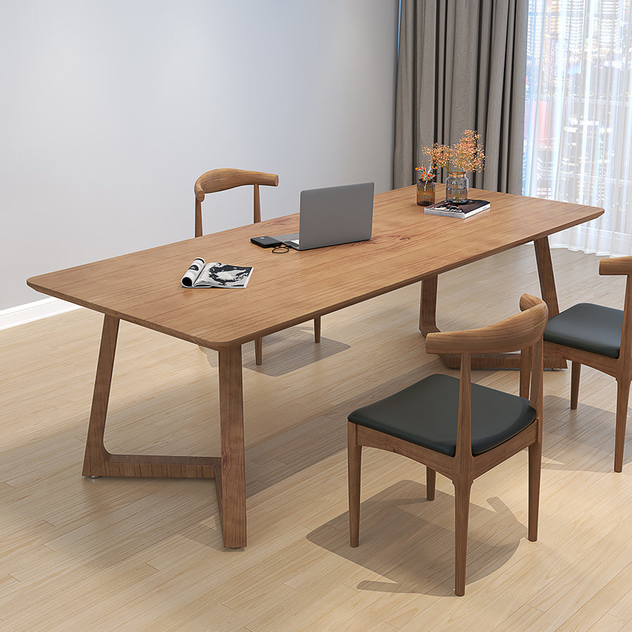 Modern Style Home Office Desk Rectangle Brown Solid Wood Writing Desk Clearhalo 'furn' 'furn_office_desk' 'Furniture' 'Office Desks' 'Office Furniture' 'office_desk' 5608467