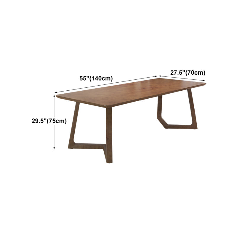 Modern Style Home Office Desk Rectangle Brown Solid Wood Writing Desk Clearhalo 'furn' 'furn_office_desk' 'Furniture' 'Office Desks' 'Office Furniture' 'office_desk' 5608475