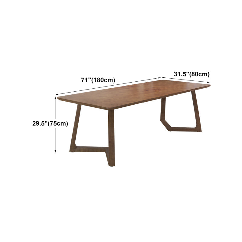 Modern Style Home Office Desk Rectangle Brown Solid Wood Writing Desk Clearhalo 'furn' 'furn_office_desk' 'Furniture' 'Office Desks' 'Office Furniture' 'office_desk' 5608477