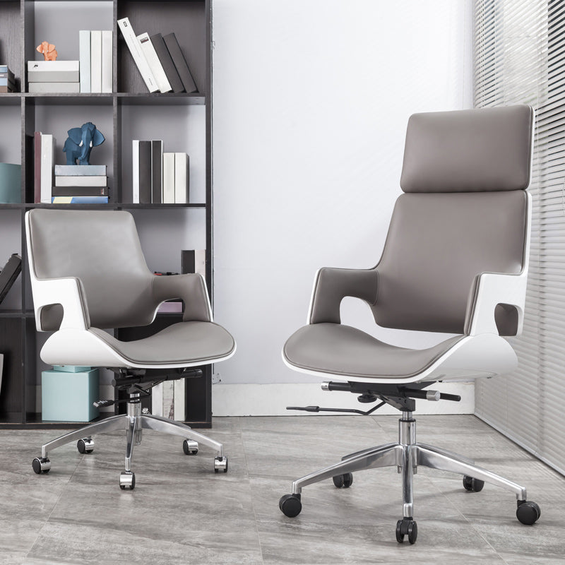 High / Mid Back Office Chair Grey Upholstered Desk Chair with Wheels Clearhalo 'furn' 'furn_office_chair' 'Furniture' 'Office Chairs' 'Office Furniture' 'office_chair' 5608592