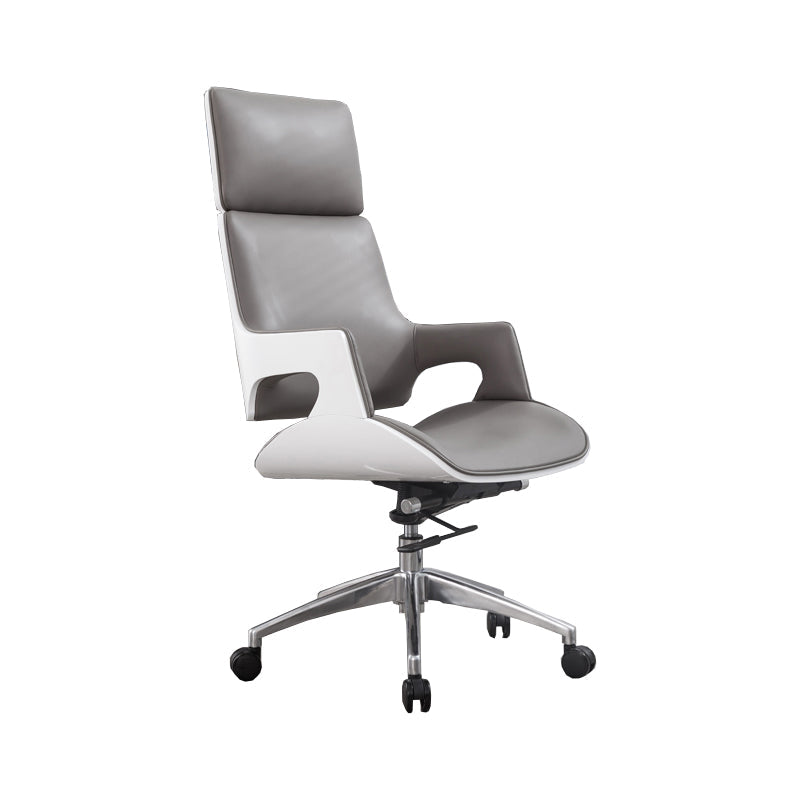 High / Mid Back Office Chair Grey Upholstered Desk Chair with Wheels 1 Piece High-Back (Over 22 in.) Clearhalo 'furn' 'furn_office_chair' 'Furniture' 'Office Chairs' 'Office Furniture' 'office_chair' 5608593