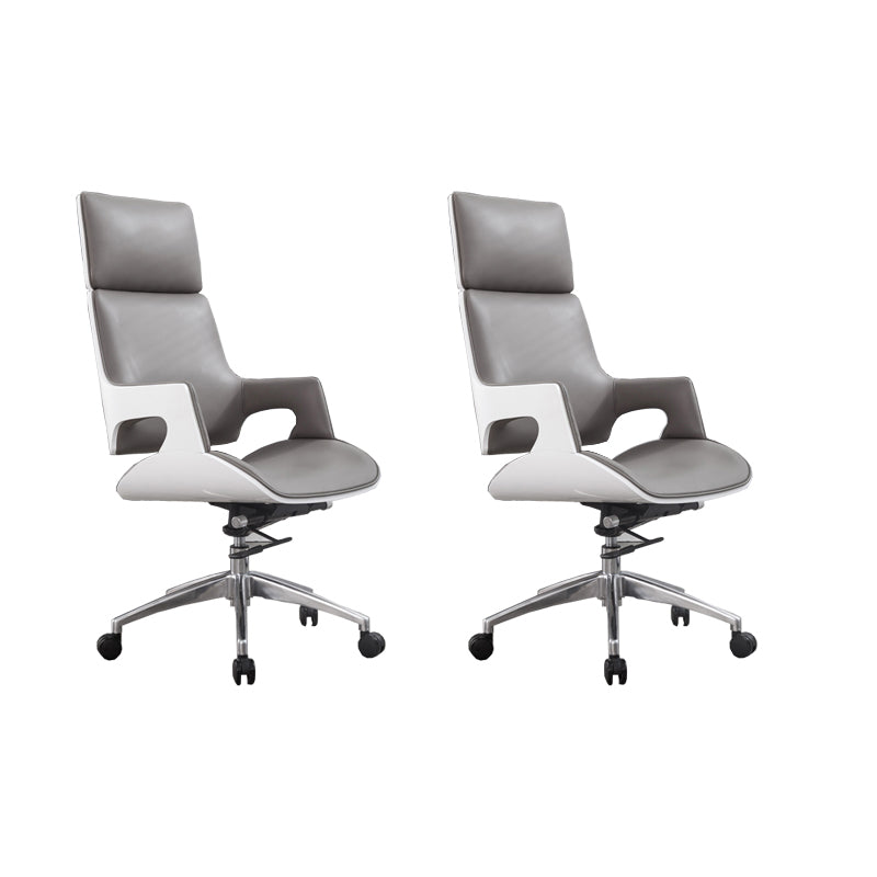 High / Mid Back Office Chair Grey Upholstered Desk Chair with Wheels 2 Piece Set High-Back (Over 22 in.) Clearhalo 'furn' 'furn_office_chair' 'Furniture' 'Office Chairs' 'Office Furniture' 'office_chair' 5608594
