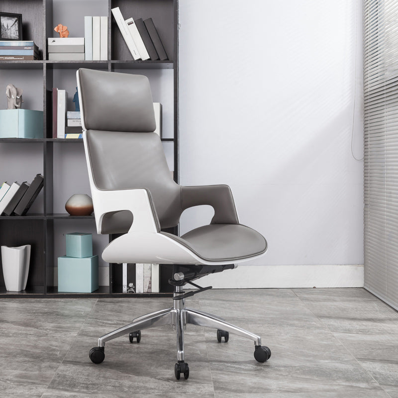 High / Mid Back Office Chair Grey Upholstered Desk Chair with Wheels Clearhalo 'furn' 'furn_office_chair' 'Furniture' 'Office Chairs' 'Office Furniture' 'office_chair' 5608595