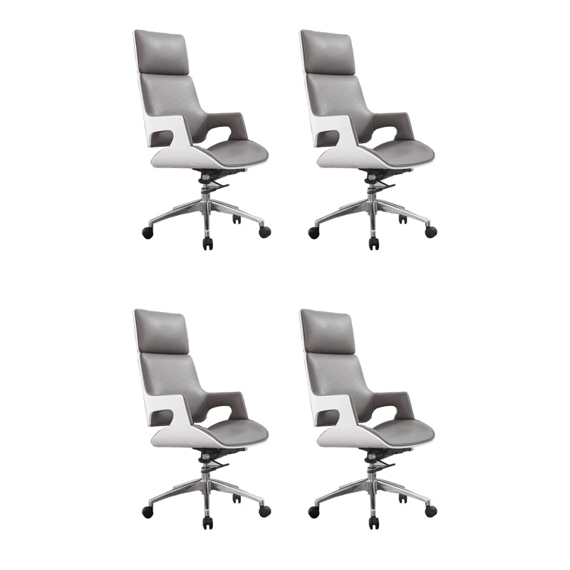 High / Mid Back Office Chair Grey Upholstered Desk Chair with Wheels 4 Piece Set High-Back (Over 22 in.) Clearhalo 'furn' 'furn_office_chair' 'Furniture' 'Office Chairs' 'Office Furniture' 'office_chair' 5608596