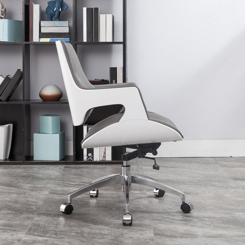 High / Mid Back Office Chair Grey Upholstered Desk Chair with Wheels Clearhalo 'furn' 'furn_office_chair' 'Furniture' 'Office Chairs' 'Office Furniture' 'office_chair' 5608597
