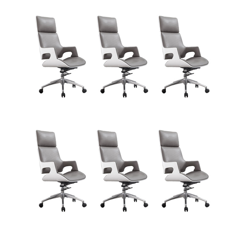 High / Mid Back Office Chair Grey Upholstered Desk Chair with Wheels 6 Piece Set High-Back (Over 22 in.) Clearhalo 'furn' 'furn_office_chair' 'Furniture' 'Office Chairs' 'Office Furniture' 'office_chair' 5608598
