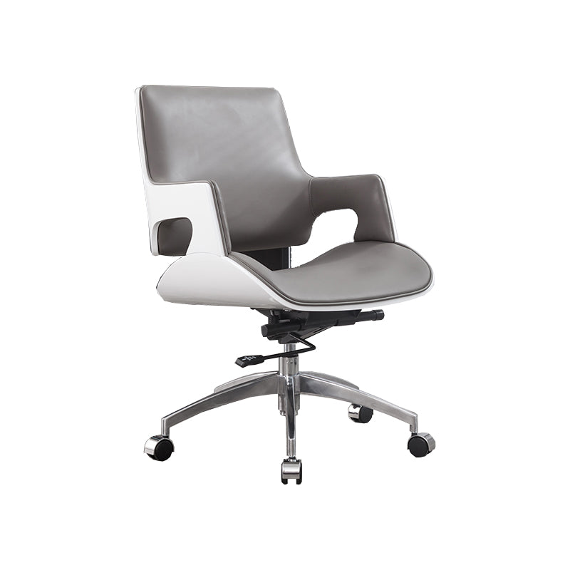 High / Mid Back Office Chair Grey Upholstered Desk Chair with Wheels 1 Piece Mid-Back (14-22 in.) Clearhalo 'furn' 'furn_office_chair' 'Furniture' 'Office Chairs' 'Office Furniture' 'office_chair' 5608603