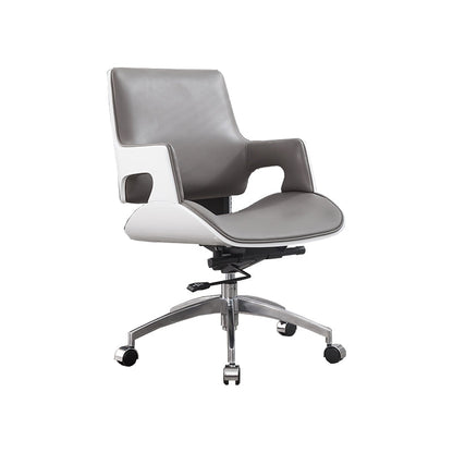 High / Mid Back Office Chair Grey Upholstered Desk Chair with Wheels 1 Piece Mid-Back (14-22 in.) Clearhalo 'furn' 'furn_office_chair' 'Furniture' 'Office Chairs' 'Office Furniture' 'office_chair' 5608603