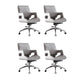 High / Mid Back Office Chair Grey Upholstered Desk Chair with Wheels 4 Piece Set Mid-Back (14-22 in.) Clearhalo 'furn' 'furn_office_chair' 'Furniture' 'Office Chairs' 'Office Furniture' 'office_chair' 5608607