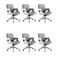 High / Mid Back Office Chair Grey Upholstered Desk Chair with Wheels 6 Piece Set Mid-Back (14-22 in.) Clearhalo 'furn' 'furn_office_chair' 'Furniture' 'Office Chairs' 'Office Furniture' 'office_chair' 5608608