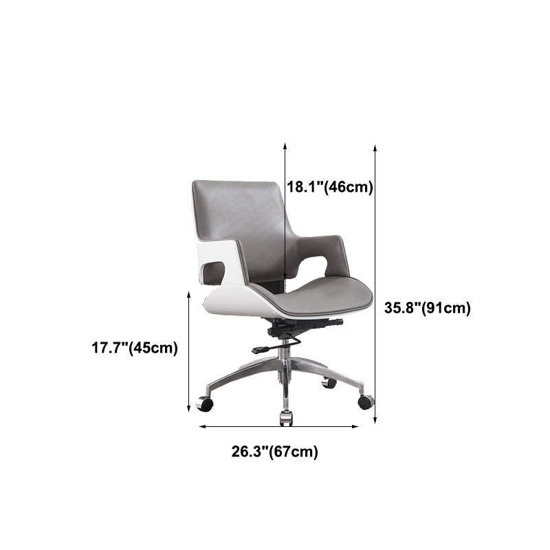 High / Mid Back Office Chair Grey Upholstered Desk Chair with Wheels Clearhalo 'furn' 'furn_office_chair' 'Furniture' 'Office Chairs' 'Office Furniture' 'office_chair' 5608610