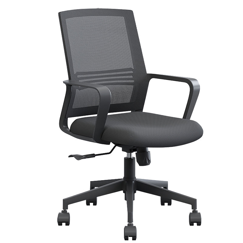 High / Mid Back Bureau Stoel Zwart Mesh Rotatable Desk -stoel met wielen