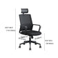 High / Mid Back Bureau Stoel Zwart Mesh Rotatable Desk -stoel met wielen