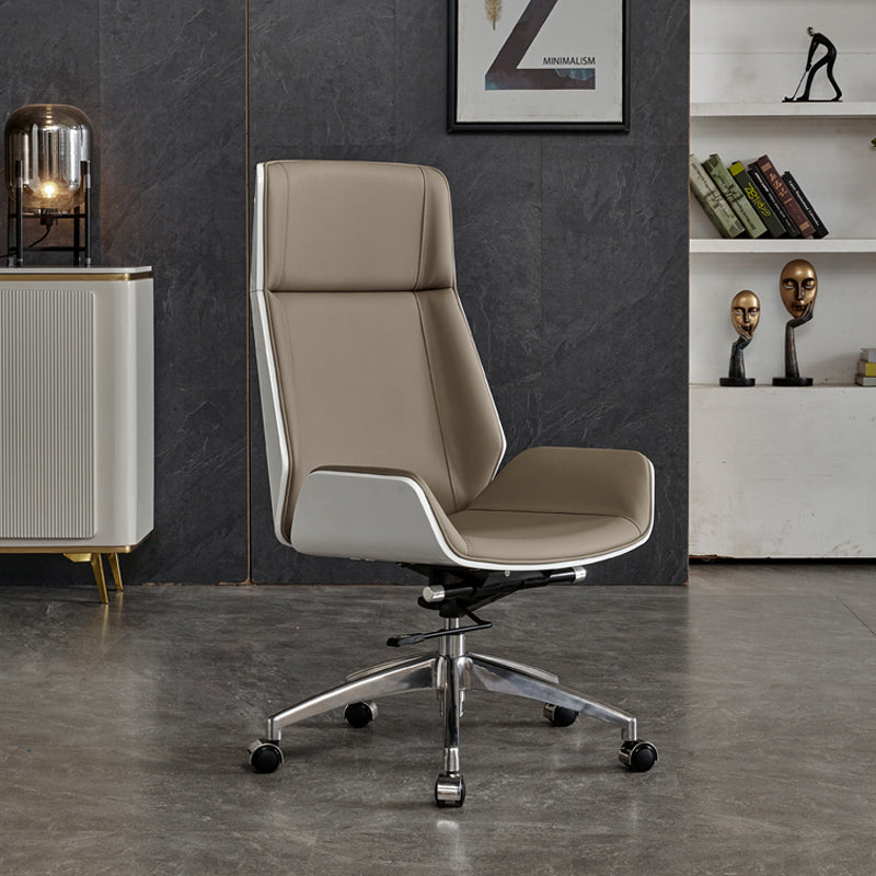 High Back Office Chair Rotatable Leather Desk Chair with Wheels Clearhalo 'furn' 'furn_office_chair' 'Furniture' 'Office Chairs' 'Office Furniture' 'office_chair' 5608714