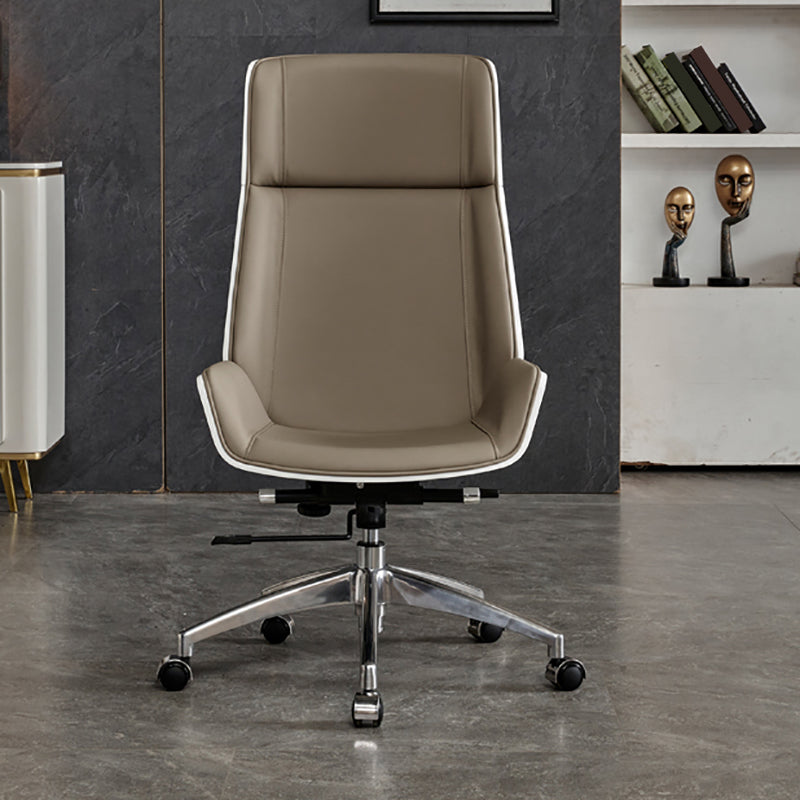 High Back Office Chair Rotatable Leather Desk Chair with Wheels Clearhalo 'furn' 'furn_office_chair' 'Furniture' 'Office Chairs' 'Office Furniture' 'office_chair' 5608734