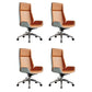 High Back Office Chair Rotatable Leather Desk Chair with Wheels Orange White 4 Piece Set Clearhalo 'furn' 'furn_office_chair' 'Furniture' 'Office Chairs' 'Office Furniture' 'office_chair' 5608742