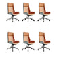 High Back Office Chair Rotatable Leather Desk Chair with Wheels Orange White 6 Piece Set Clearhalo 'furn' 'furn_office_chair' 'Furniture' 'Office Chairs' 'Office Furniture' 'office_chair' 5608743