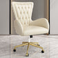 Mid Back Office Chair Rotatable Leather Desk Chair with Steel Base Clearhalo 'furn' 'furn_office_chair' 'Furniture' 'Office Chairs' 'Office Furniture' 'office_chair' 5608798