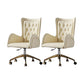 Mid Back Office Chair Rotatable Leather Desk Chair with Steel Base White 2 Piece Set Clearhalo 'furn' 'furn_office_chair' 'Furniture' 'Office Chairs' 'Office Furniture' 'office_chair' 5608801