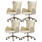 Mid Back Office Chair Rotatable Leather Desk Chair with Steel Base White 4 Piece Set Clearhalo 'furn' 'furn_office_chair' 'Furniture' 'Office Chairs' 'Office Furniture' 'office_chair' 5608803
