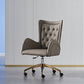 Mid Back Office Chair Rotatable Leather Desk Chair with Steel Base Clearhalo 'furn' 'furn_office_chair' 'Furniture' 'Office Chairs' 'Office Furniture' 'office_chair' 5608804