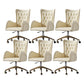 Mid Back Office Chair Rotatable Leather Desk Chair with Steel Base White 6 Piece Set Clearhalo 'furn' 'furn_office_chair' 'Furniture' 'Office Chairs' 'Office Furniture' 'office_chair' 5608805