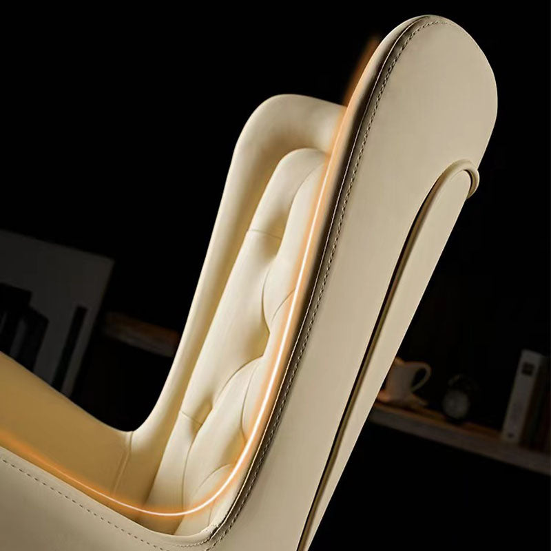 Mid Back Office Chair Rotatable Leather Desk Chair with Steel Base Clearhalo 'furn' 'furn_office_chair' 'Furniture' 'Office Chairs' 'Office Furniture' 'office_chair' 5608809