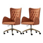 Mid Back Office Chair Rotatable Leather Desk Chair with Steel Base Orange 2 Piece Set Clearhalo 'furn' 'furn_office_chair' 'Furniture' 'Office Chairs' 'Office Furniture' 'office_chair' 5608810