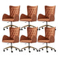 Mid Back Office Chair Rotatable Leather Desk Chair with Steel Base Orange 6 Piece Set Clearhalo 'furn' 'furn_office_chair' 'Furniture' 'Office Chairs' 'Office Furniture' 'office_chair' 5608814