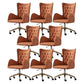 Mid Back Office Chair Rotatable Leather Desk Chair with Steel Base Orange 8 Piece Set Clearhalo 'furn' 'furn_office_chair' 'Furniture' 'Office Chairs' 'Office Furniture' 'office_chair' 5608816