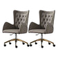 Mid Back Office Chair Rotatable Leather Desk Chair with Steel Base Gray 2 Piece Set Clearhalo 'furn' 'furn_office_chair' 'Furniture' 'Office Chairs' 'Office Furniture' 'office_chair' 5608820