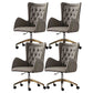 Mid Back Office Chair Rotatable Leather Desk Chair with Steel Base Gray 4 Piece Set Clearhalo 'furn' 'furn_office_chair' 'Furniture' 'Office Chairs' 'Office Furniture' 'office_chair' 5608821