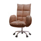 Sedia alta office di back office sedia da scrivania imbottita rotabile con base in acciaio