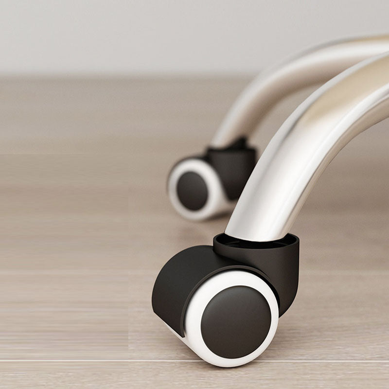 Sedia alta office di back office sedia da scrivania imbottita rotabile con base in acciaio