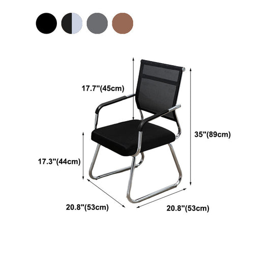 Silla de la oficina en la mitad de la oficina trasera de malla fija silla de escritorio con base de trineo