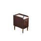 Stone Top Glam Bed Nightsand Stand Night-Artwer 20 pulgadas de madera sólida de madera sólida con piernas