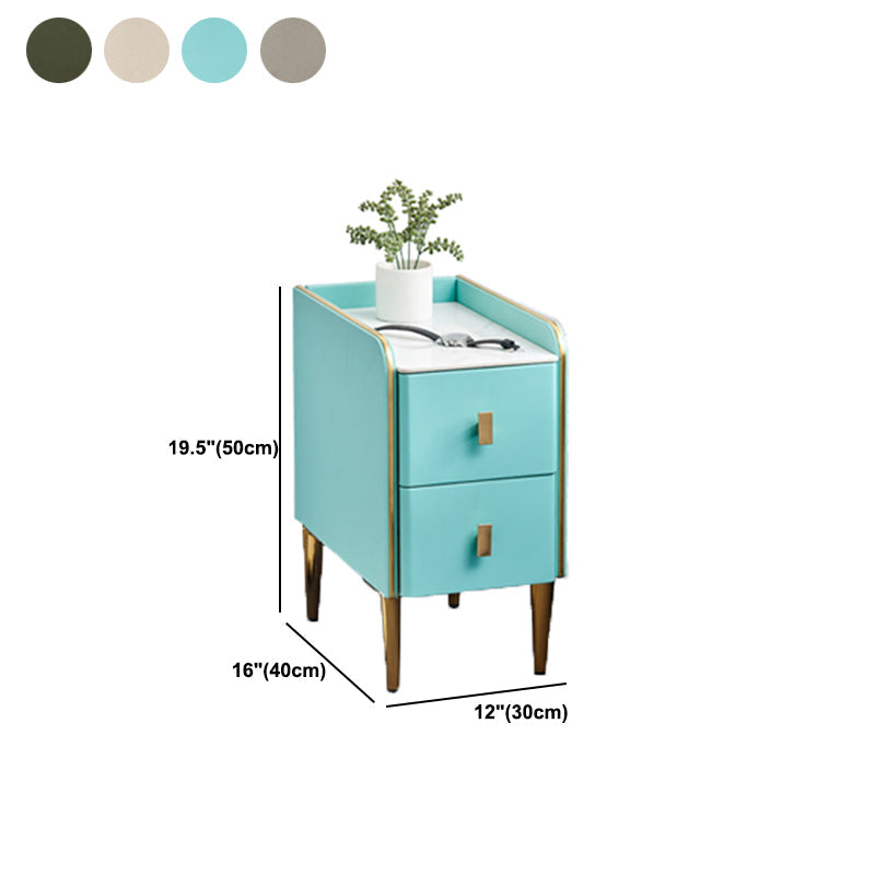 Stone Top Glam Bed Nightsand Stand Night-Artwer 20 pulgadas de madera sólida de madera sólida con piernas