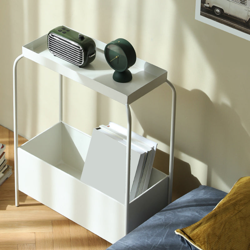 Étagère en métal de nuit de rangement ouvert moderne comprenant une table de nuit de 26 pouces H avec des jambes