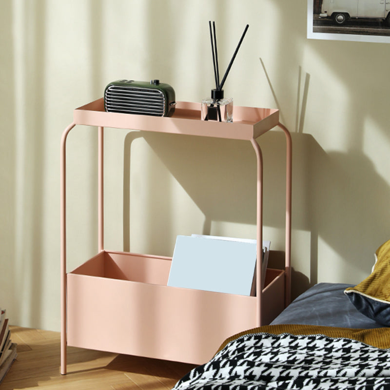 Étagère en métal de nuit de rangement ouvert moderne comprenant une table de nuit de 26 pouces H avec des jambes