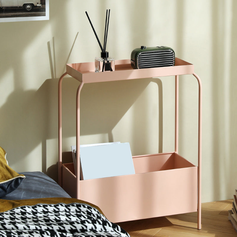 Étagère en métal de nuit de rangement ouvert moderne comprenant une table de nuit de 26 pouces H avec des jambes