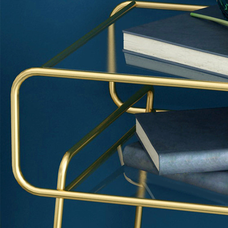 グラム21インチHベッドナイトスタンドガラストップオープンストレージナイトテーブル