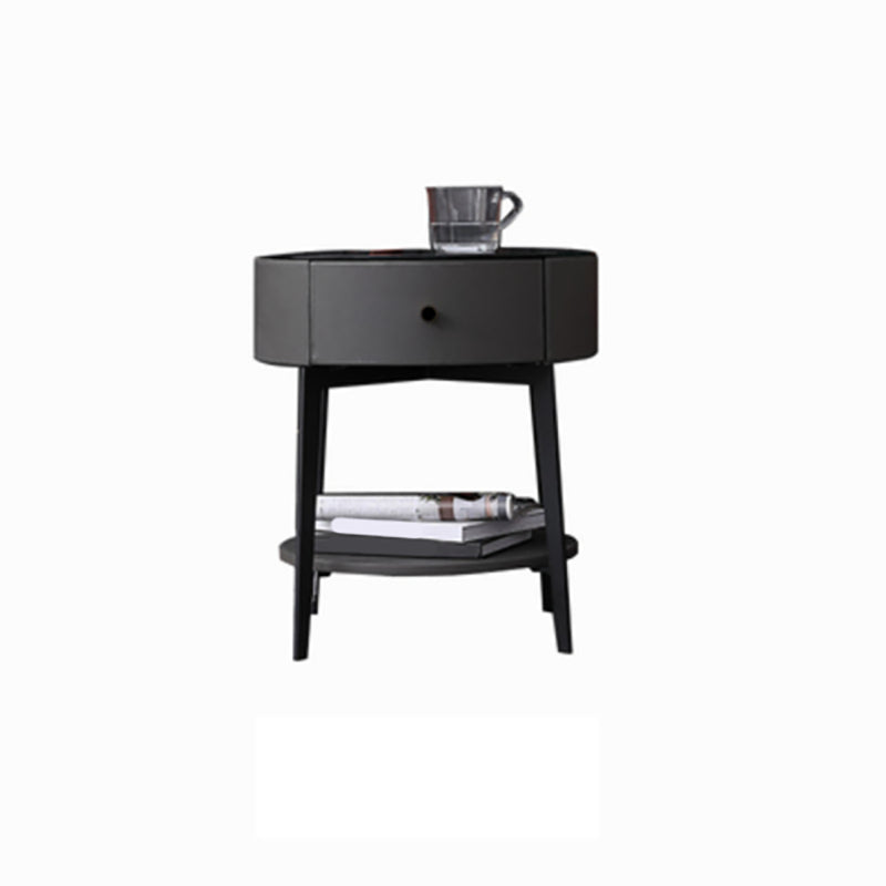 Moderno tavolo da notte alto 22 pollici in pietra in pietra 1-cassetto incluso incluso con gambe