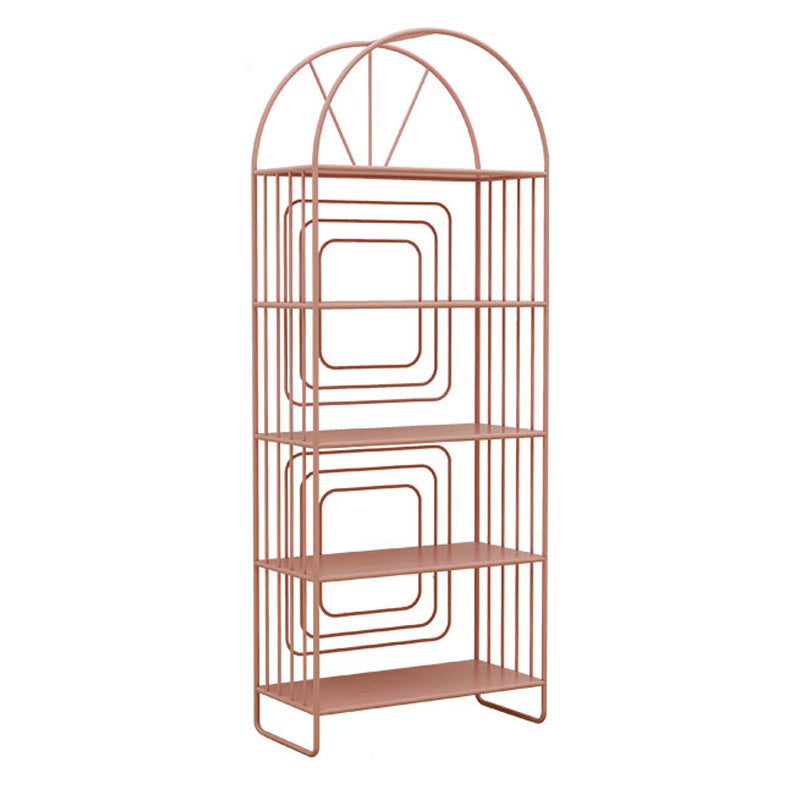 Modern Metal Nightstand Open Storage Iron Shelf Included Night Table with Legs 23.6"L x 11"W x 63"H Pink Clearhalo 'Bedroom Furniture' 'furn' 'furn_night_stand' 'Furniture' 'night_stand' 'Nightstands' 5609339