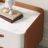 Comodino da 2 disegni moderno da 20 pollici H in pietra tavolo da notte con gambe